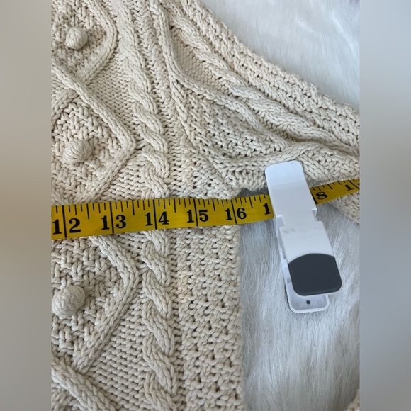 Free People Cotton Cream Ivory Cable Knit Sweater - Picture 10 of 14